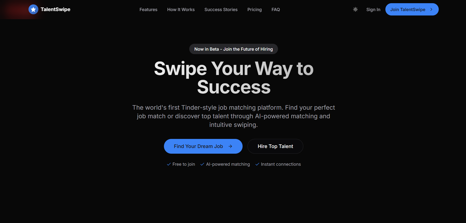 TalentSwipe platform screenshot